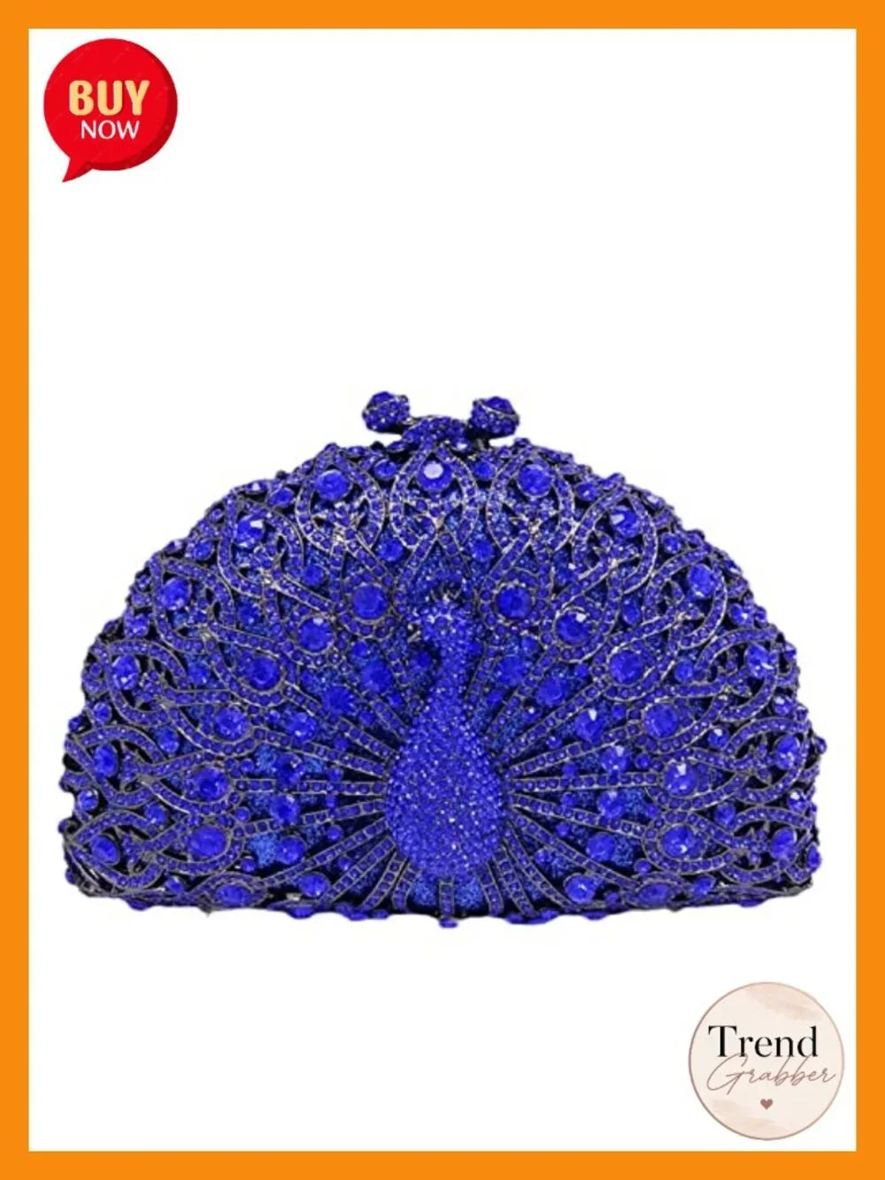 Crystal Peacock Clutch with Chains Formal Evening Bag